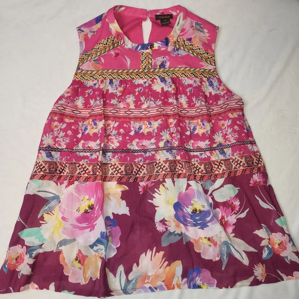 Vineet Bahl X Anthropologie Sleeveless Blouse Women's Size Medium‎ Floral